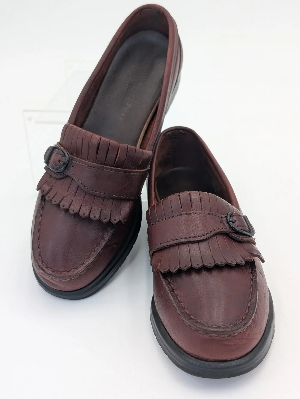 Eastland Women Sz 6M Rare Vintage Burgundy Cordovan Leather Kiltie Tassel Loafer